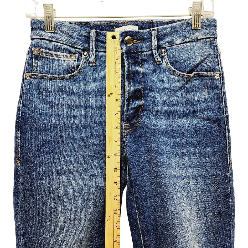 Good American Womens Distressed Skinny Jeans 4/27 Blue Denim - Picture 11 of 12